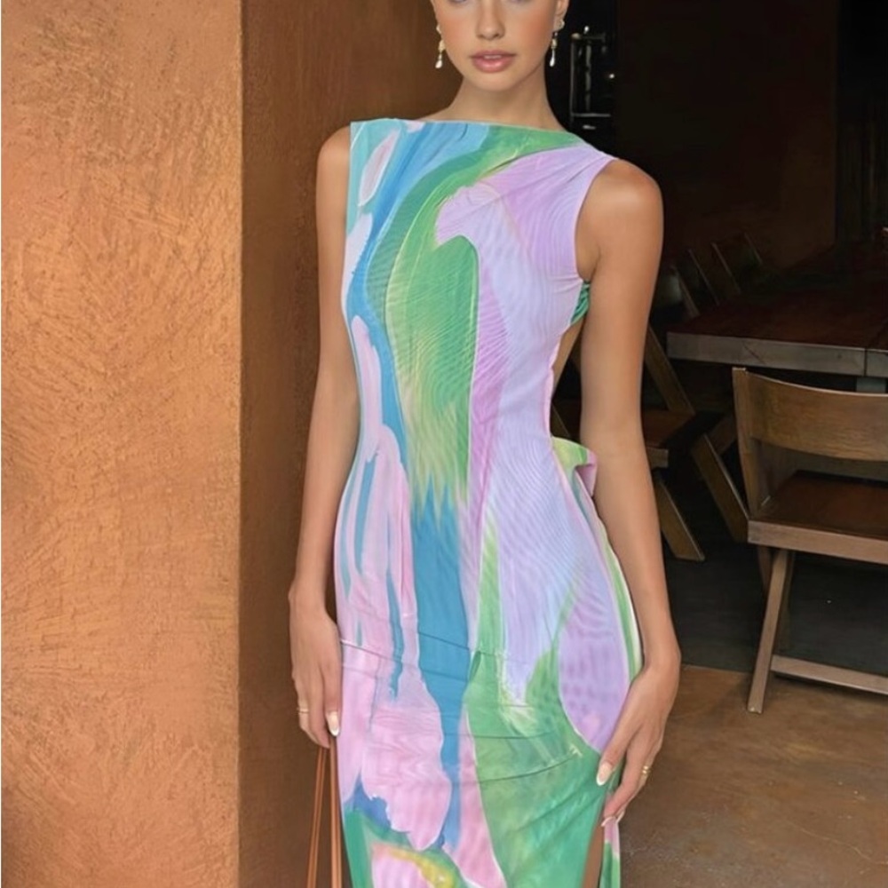 Commense Multicolor Maxi Dress NWT
